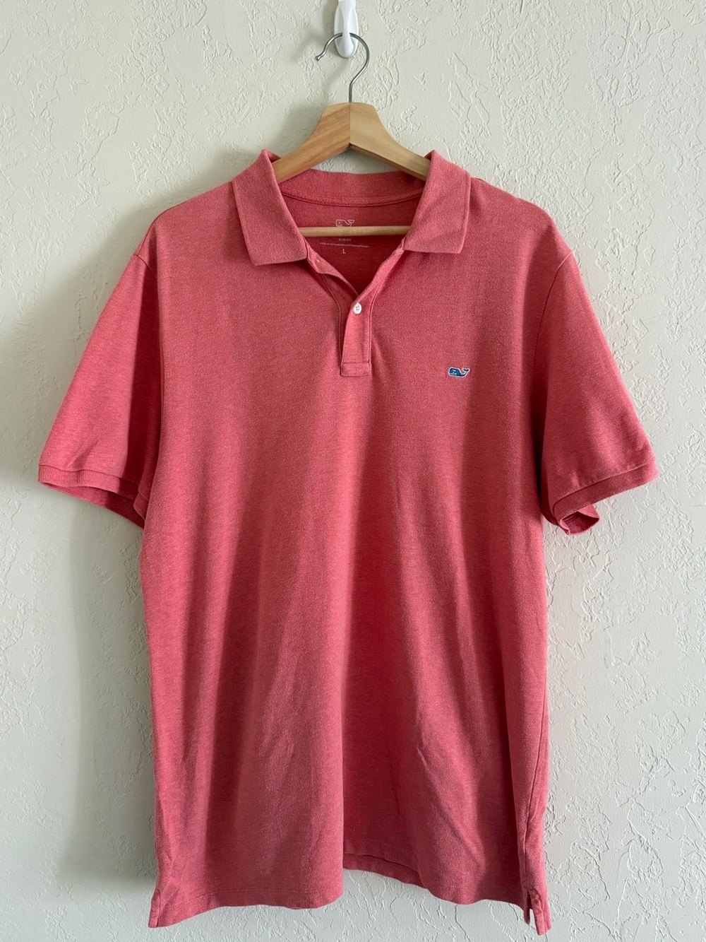 Vineyard Vines Coral Polo with Whale Logo